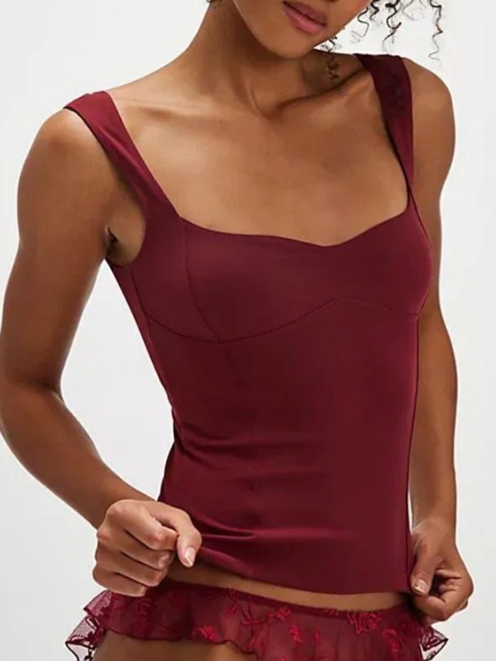 Free People Women’s Intimately Somewhere Sometime Wine Scoop Neck Camisole